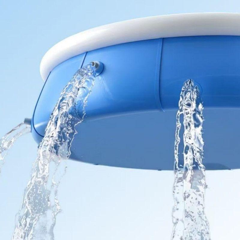 Piscina Familiar Redonda Ultra Resistente de Instalación Rápida con Aro Inflable 244cm-4