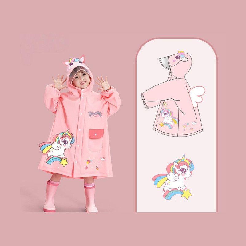 Capa Larga Impermeable para Niños Extra Resistente Para Lluvia Y Viento L Unicornio-3