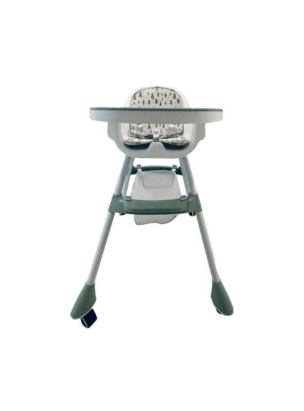 SILLA DE COMER CON CINTURÓN Y RUEDAS PARA NIÑOS, 2 en 1 Verde-0