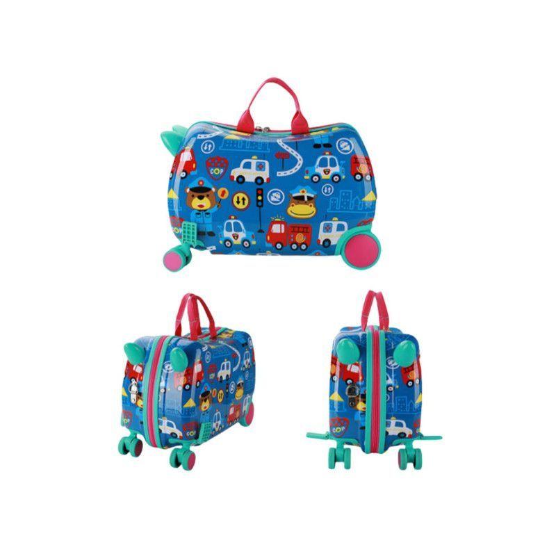 Maleta Andador Infantil con Ruedas y Arrastre Azul-3