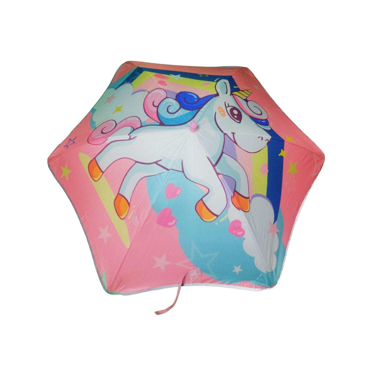Paraguas Sombrilla Infantil para Lluvia y Sol Ultra Resistente Unicornio-4