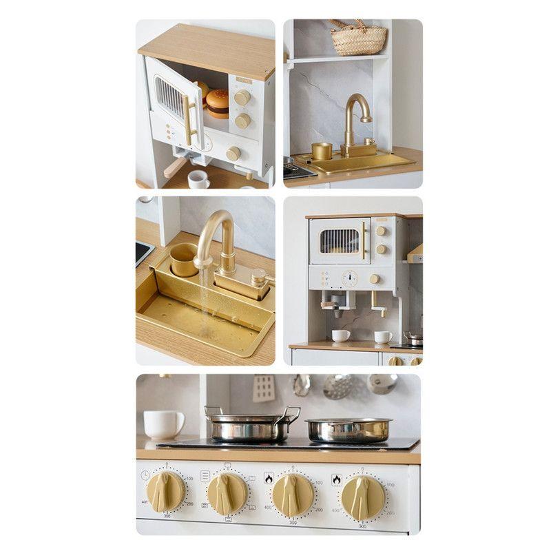 Cocina Infantil De Madera Con Microondas, Café, Horno Y Más-4