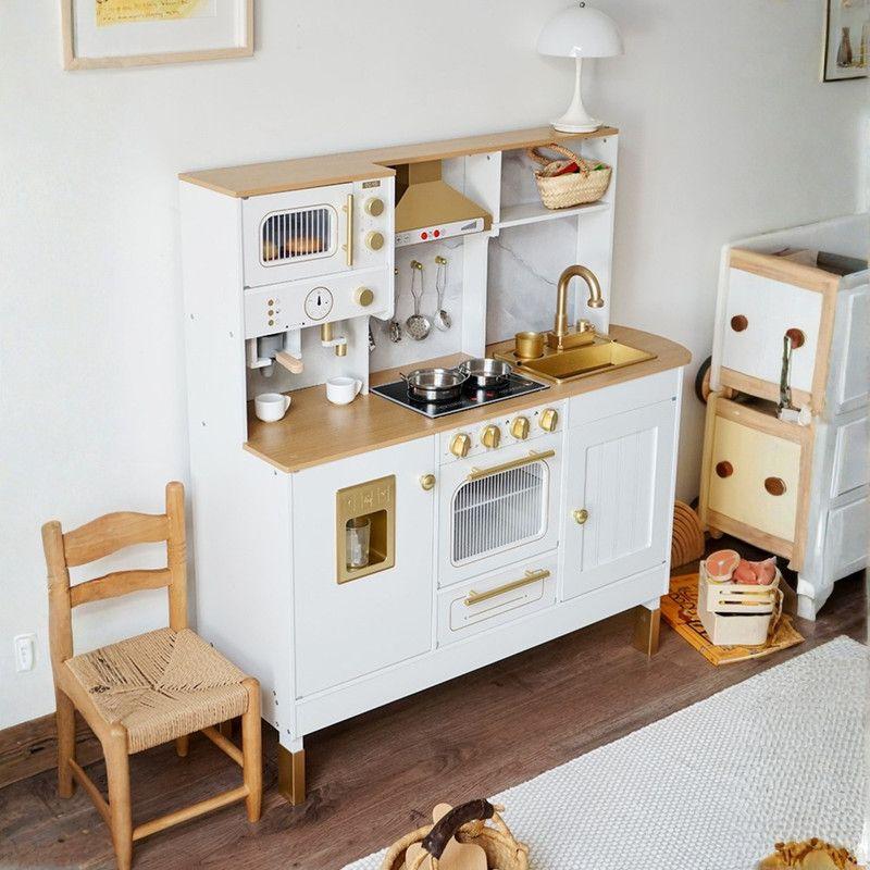 Cocina Infantil De Madera Con Microondas, Café, Horno Y Más-7