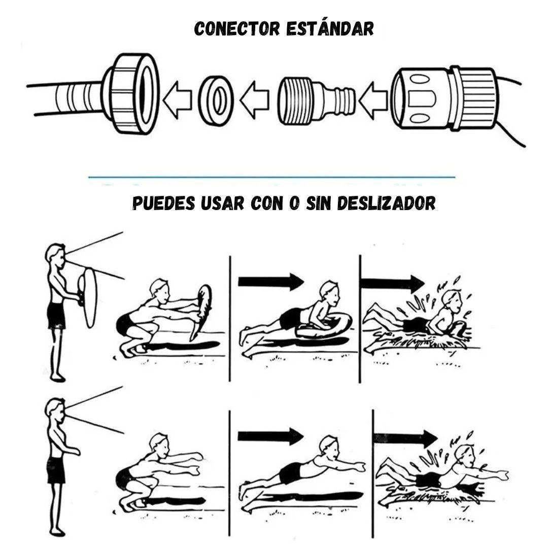 Tobogán Deslizador Acuático con 2 Flotadores Deslizantes-5