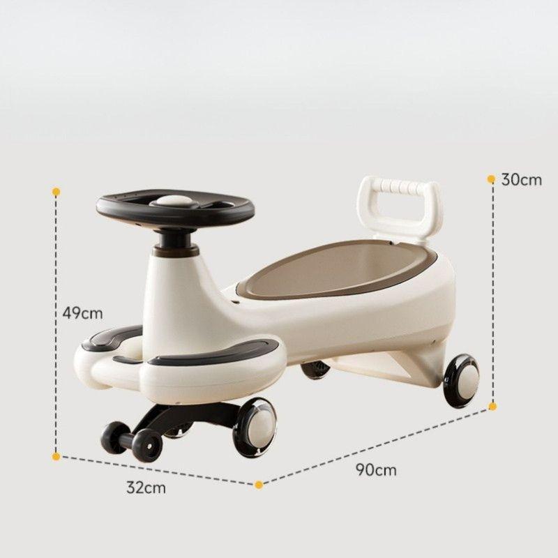 Andador Giro Max Twist Car Correpasillos con Música Y Luces Led Café-1