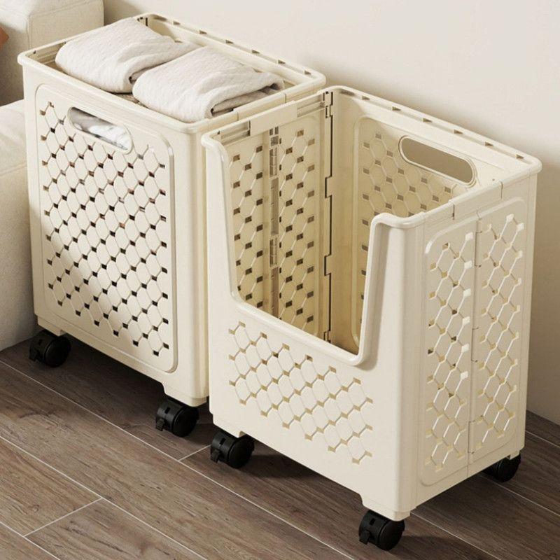 Cesta Organizadora De Ropa Plegable U Shape Con Ruedas Y Asas-1