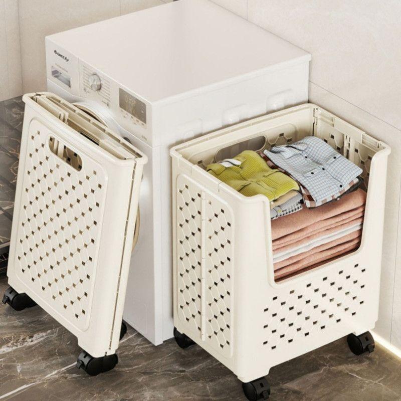 Cesta Organizadora De Ropa Plegable U Shape Con Ruedas Y Asas-2