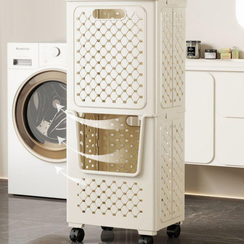 Cesta Organizadora De Ropa Plegable U Shape Con Ruedas Y Asas-3