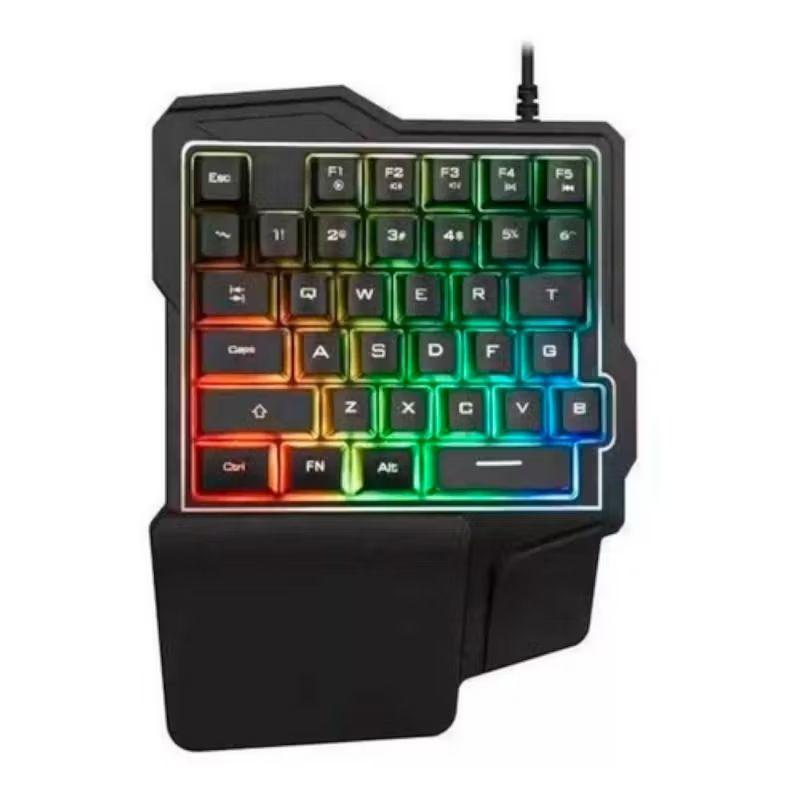 Teclado Gamer De Una Mano Mini Keyboard Rgb-0