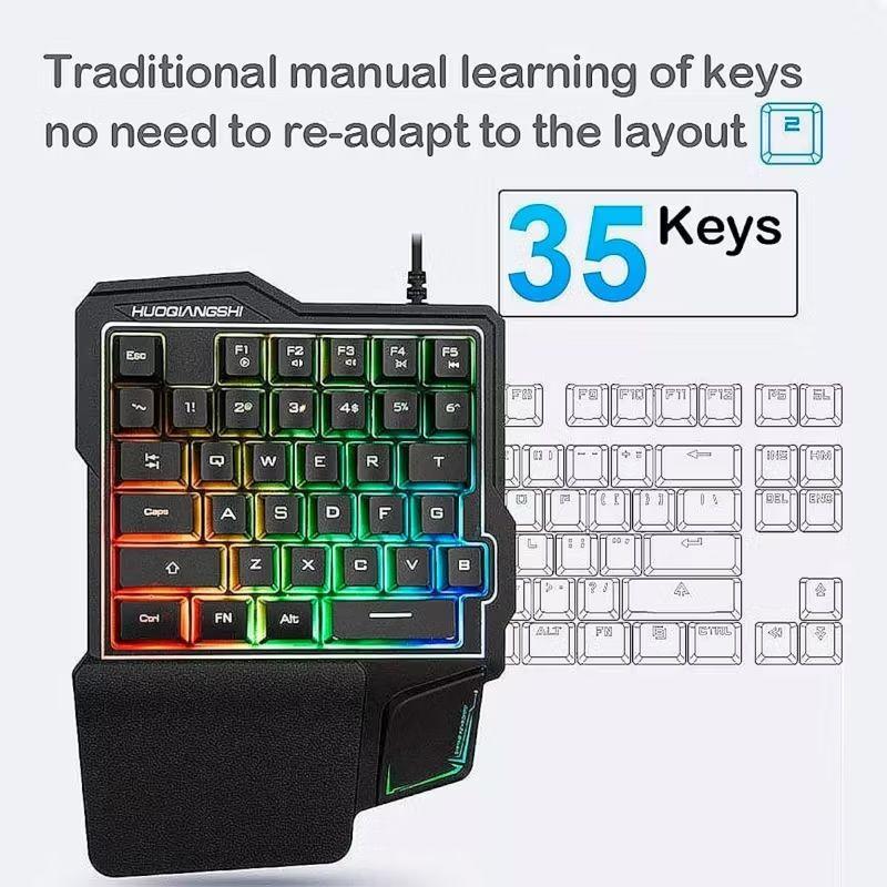 Teclado Gamer De Una Mano Mini Keyboard Rgb-2