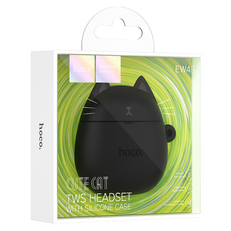 Audífonos Inalámbricos Bluetooth Con Funda De Gato Hoco Ew45-3