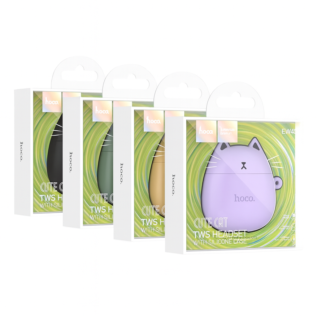 Audífonos Inalámbricos Bluetooth Con Funda De Gato Hoco Ew45-4