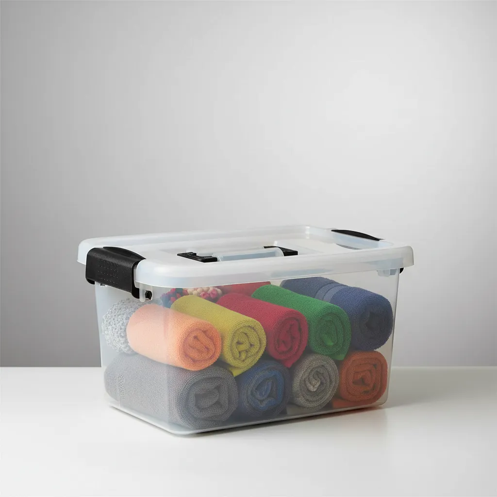 Caja Organizadora Plastica Transparente 10l Con Tapa Y Asas-2