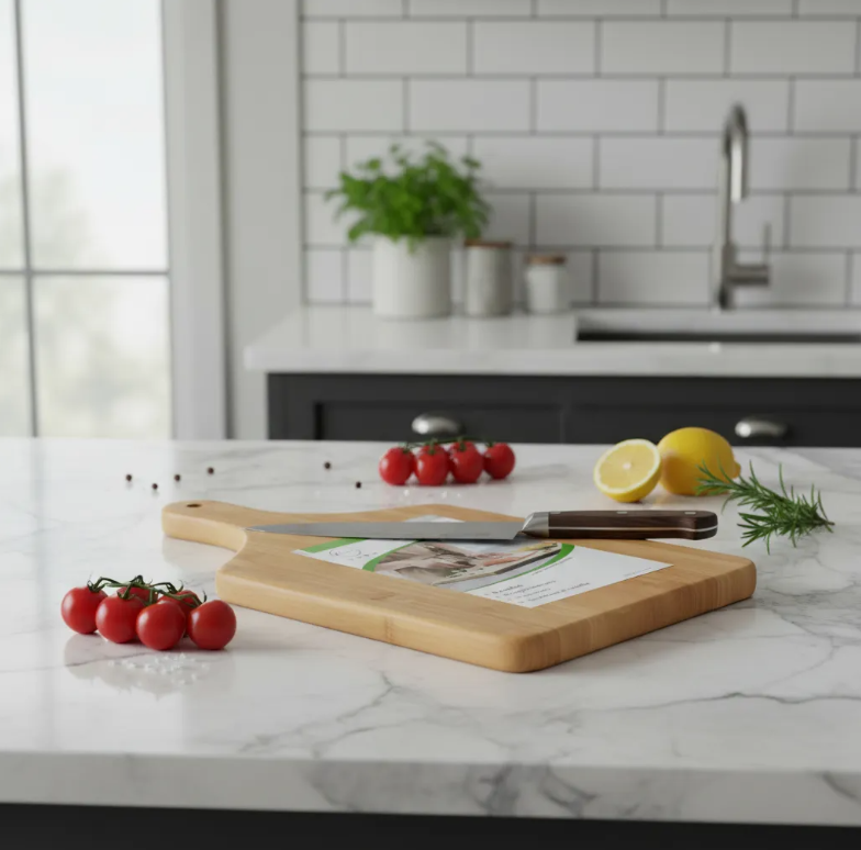 Set X3 Tabla De Bamb Para Picar Y Servir Con Mango 30x20cm-2