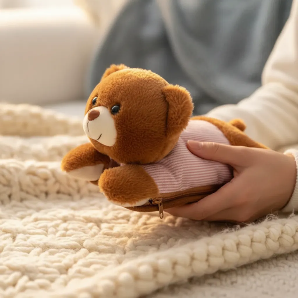 Guatero Electrico Calientamanos Peluche Oso Kawaii-3