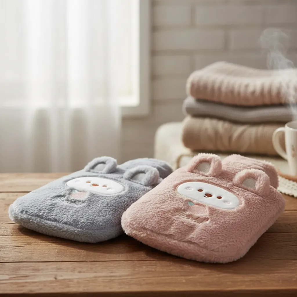 Guatero Calientamano Con Funda Felpa Peluche Oso 2000ml-2