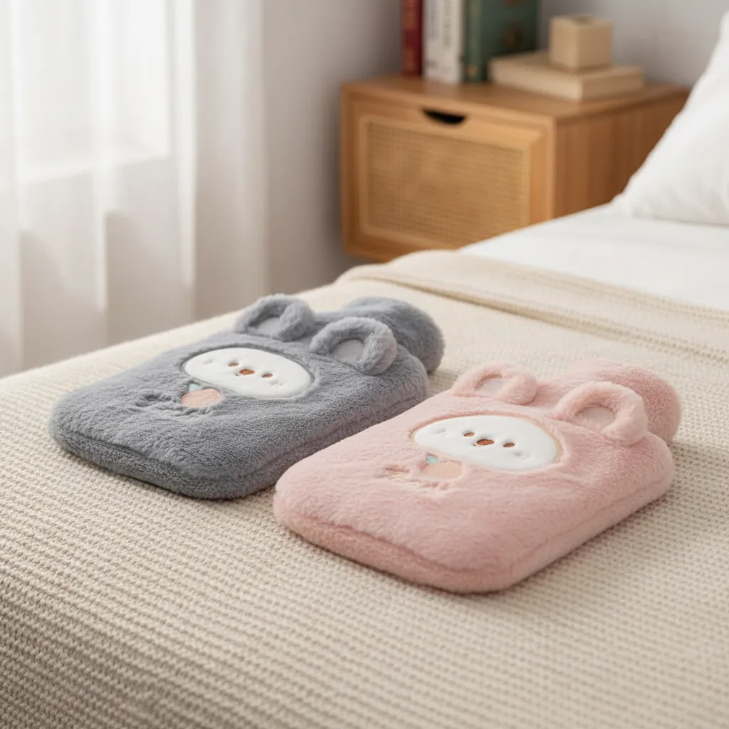 Guatero Calientamano Con Funda Felpa Peluche Oso 2000ml-3