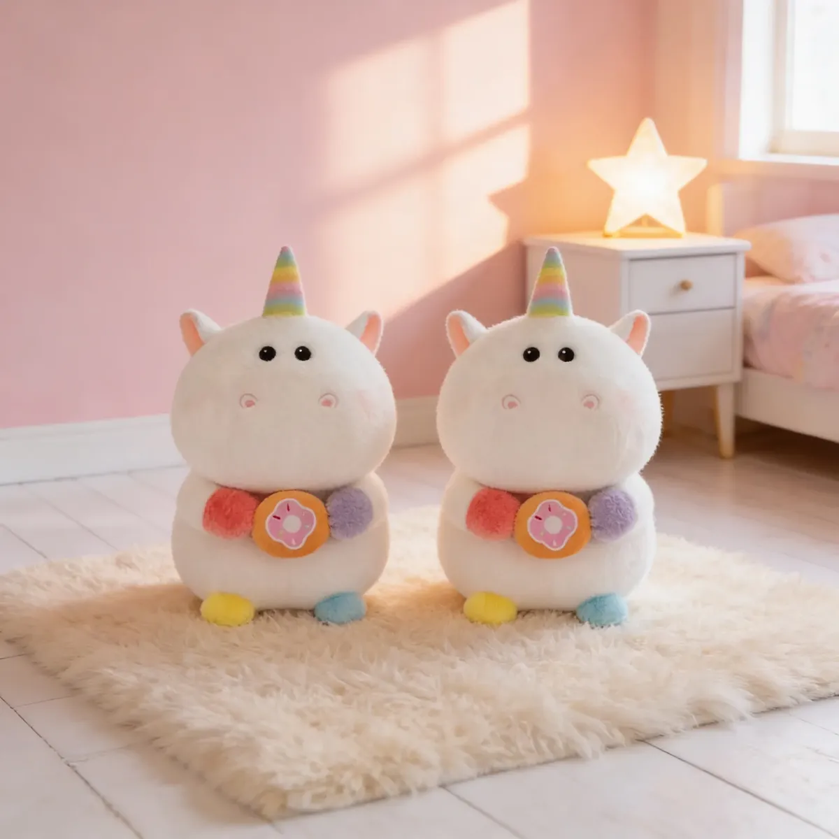 Peluche Unicornio Kawaii Suave 21cm Con Dona-2