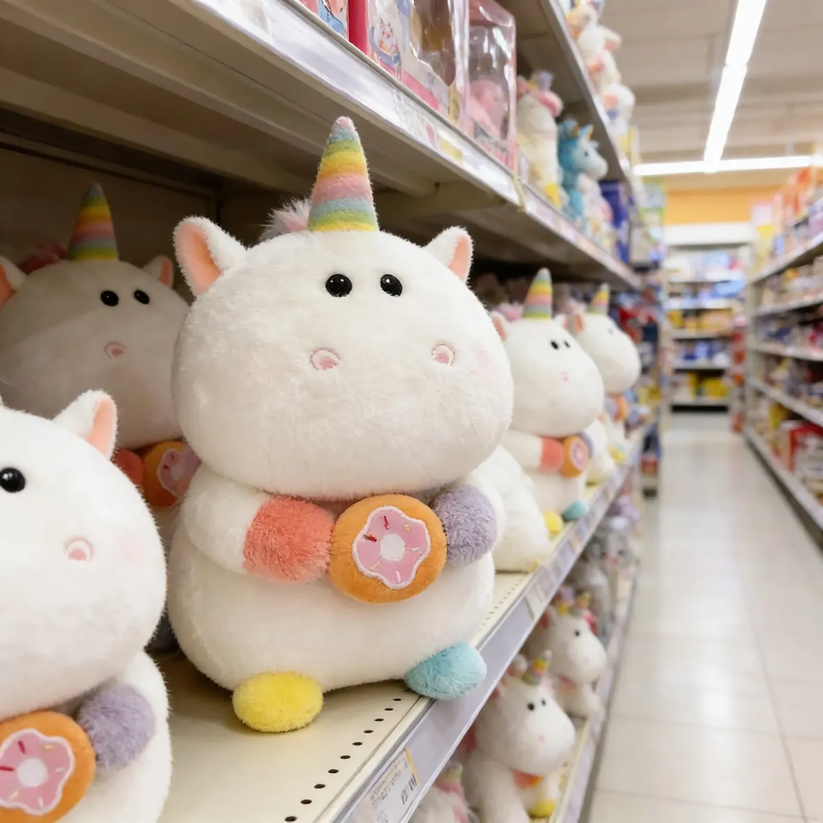 Peluche Unicornio Kawaii Suave 21cm Con Dona-3