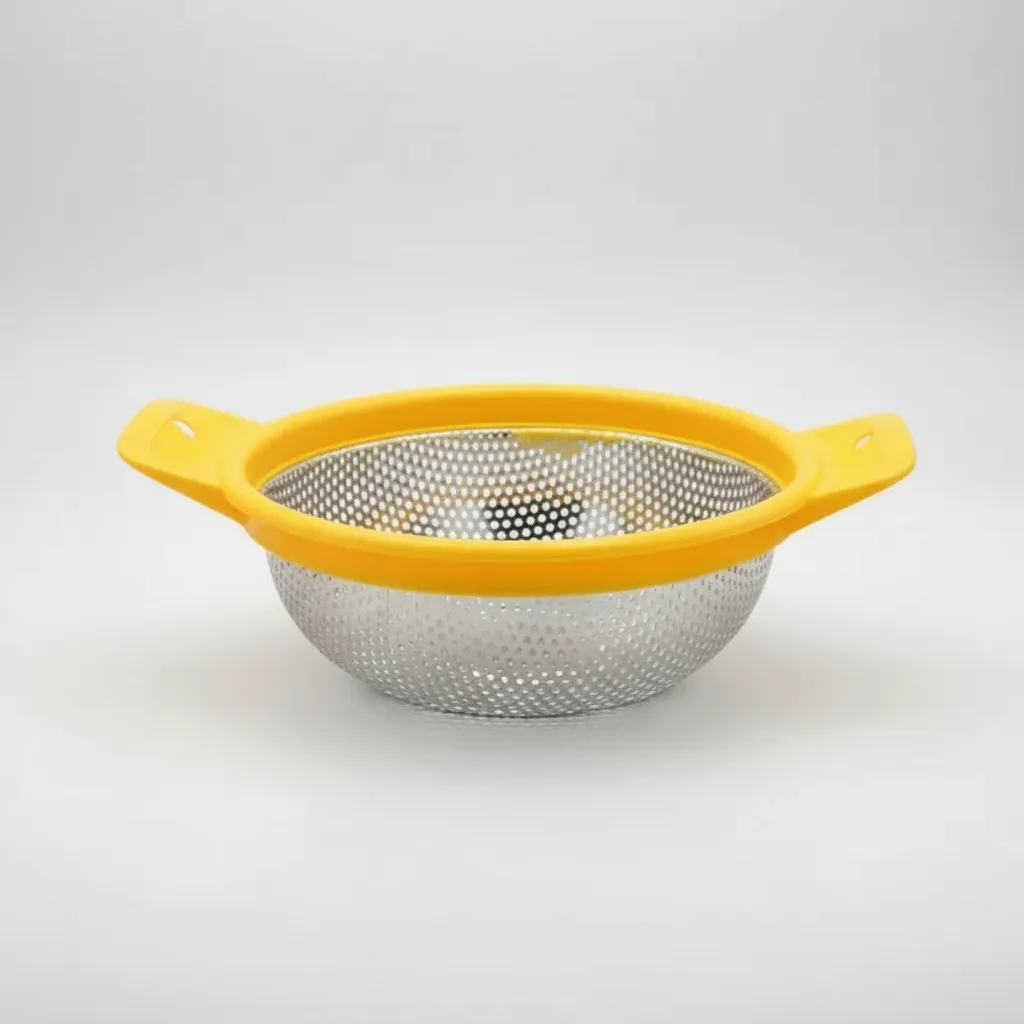 Colador Metalico Acero Inoxidable Con Mango Plastico 27cm-4