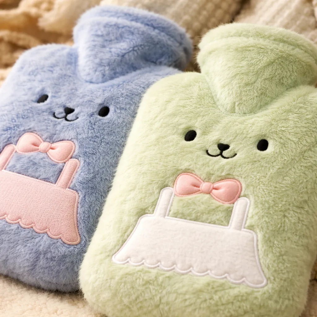 Set 2 Guatero Agua Caliente Funda De Peluche Suave 2000ml-3