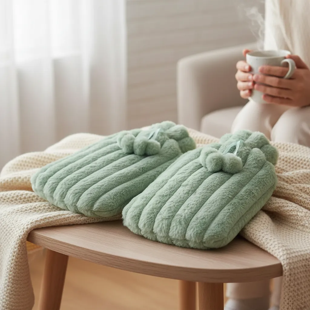 Set 2 Guatero Con Funda De Peluche Con Pompones 200ml-2