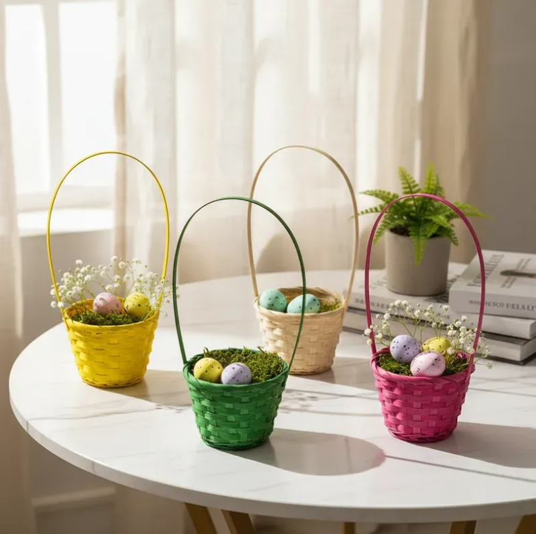 Cesta de Pascua Tejida de Mimbre 18x10 cm-2