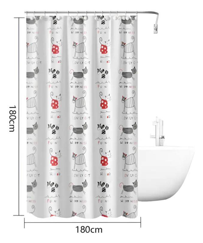 Cortina de Bano diseno gatos-3