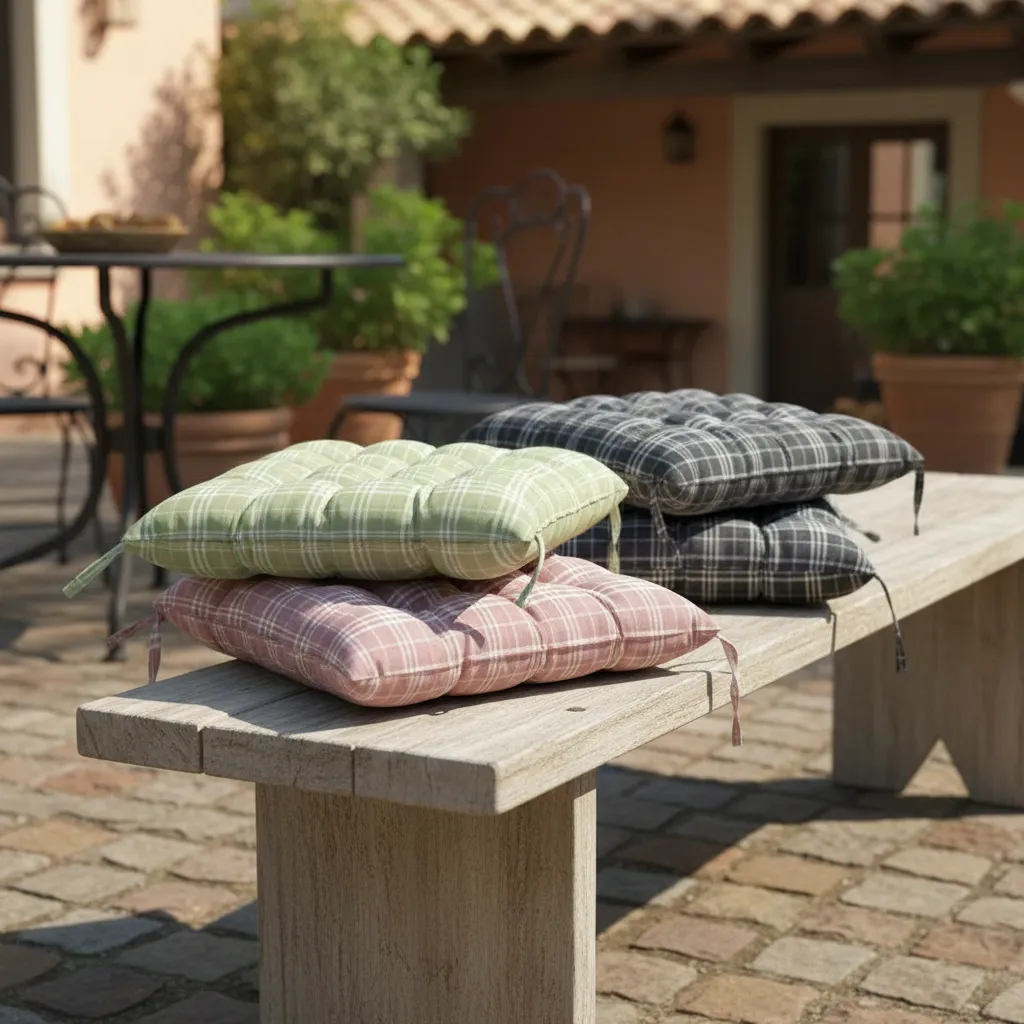 Cojin Acolchado Para Silla De Rayas 40x40cm Con Amarras-3