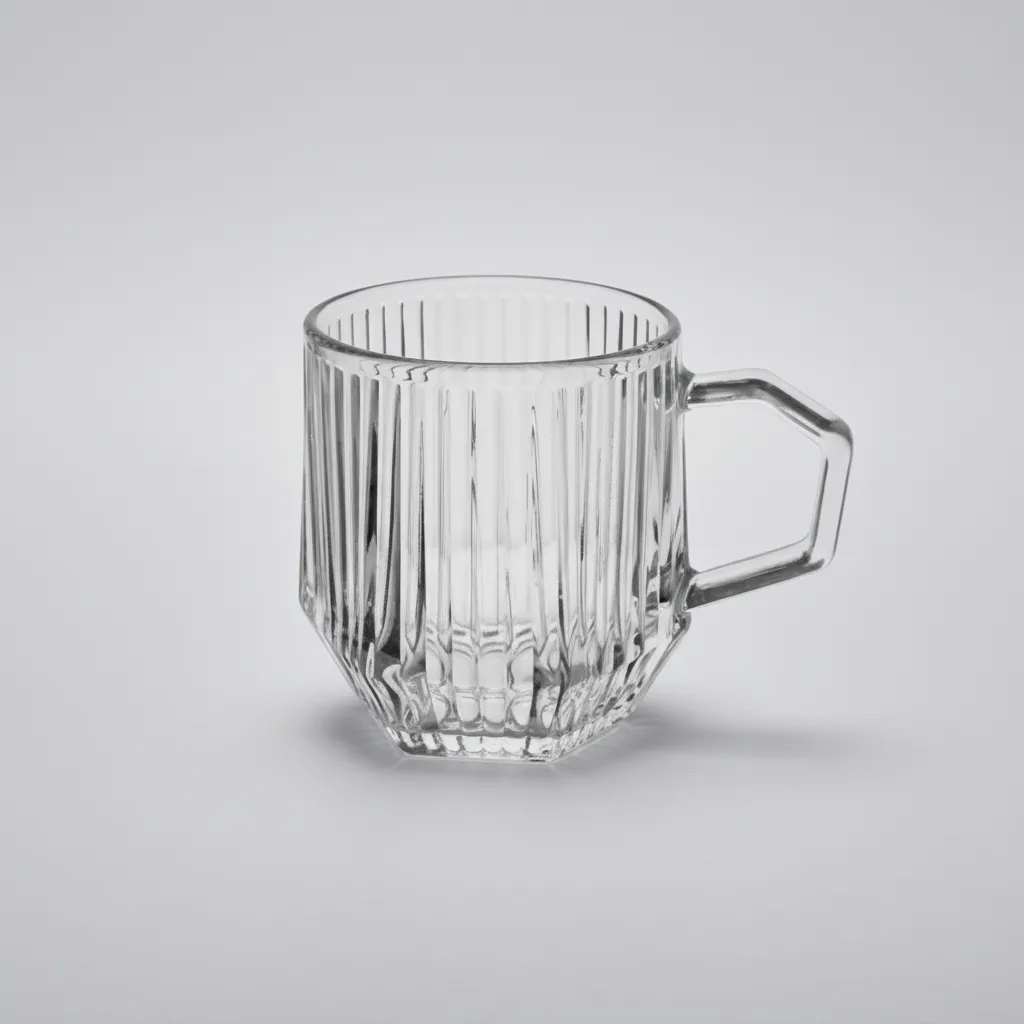 Set 6 Tazas De Vidrio Acanalado 245ml-4