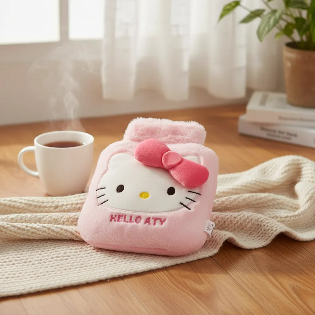 Guatero Electrico De Peluche Bolsa Termica Kawaii 1000ml-2