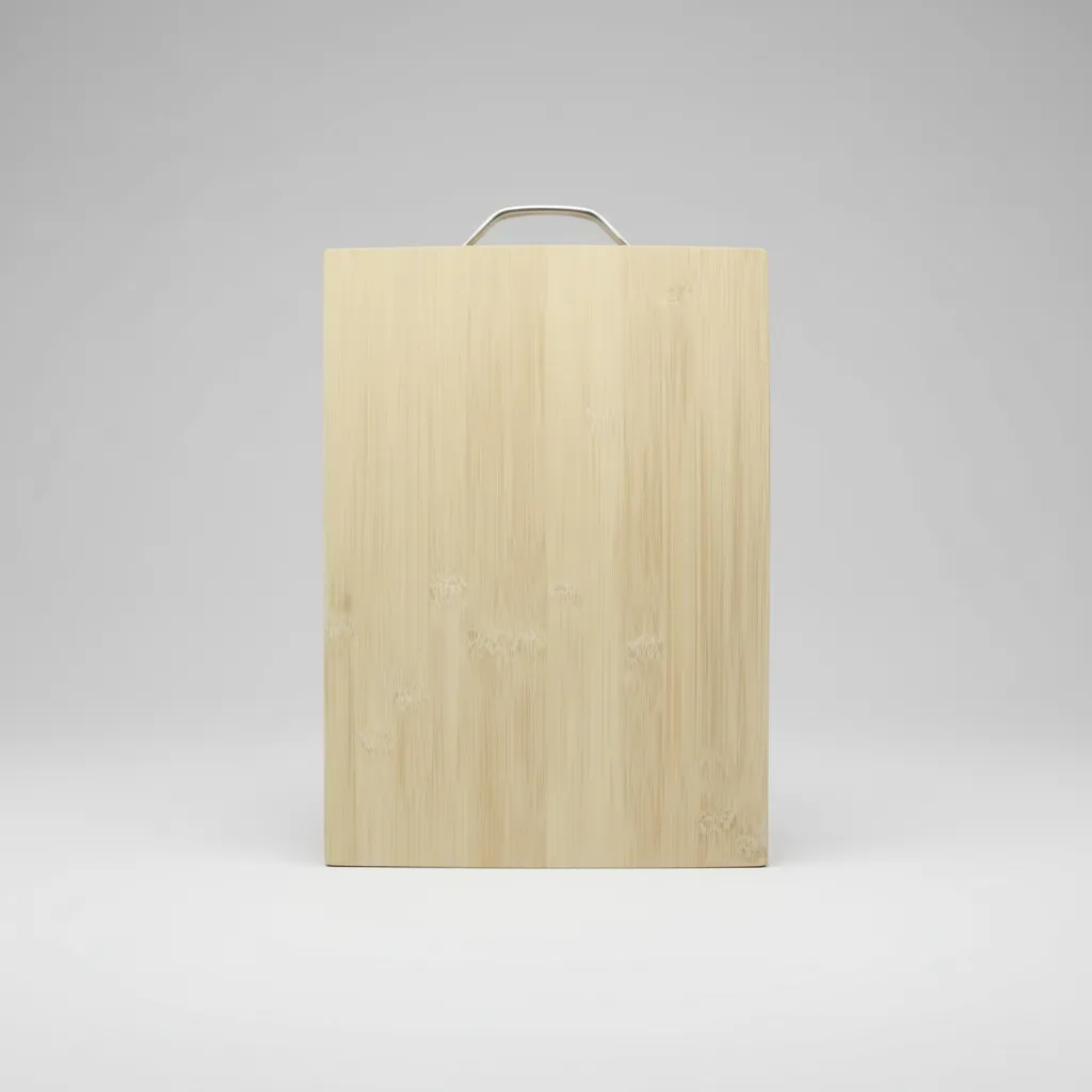Tabla De Picar De Bambu 26x36cm Con Asa Metalica-0