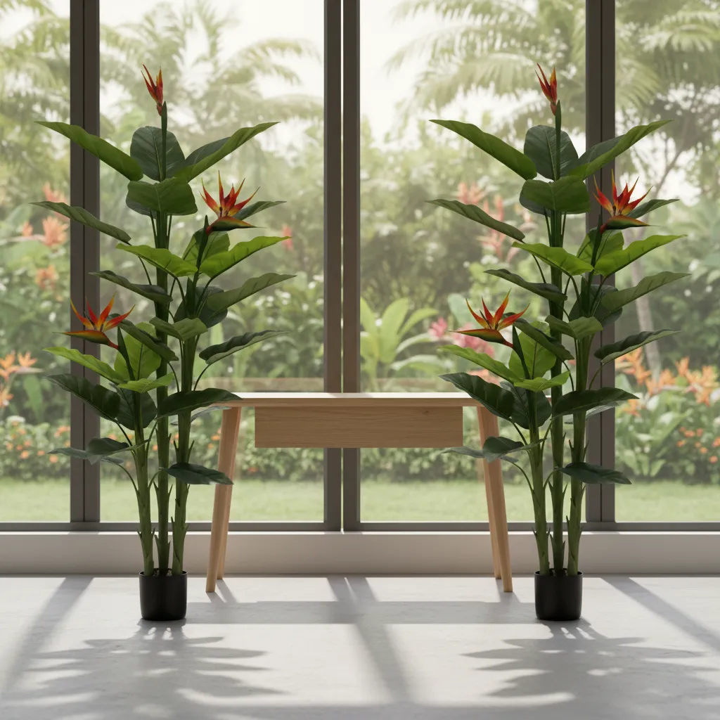 Planta Artificial Ave Del Paraiso Con Macetero 1,80cm-3