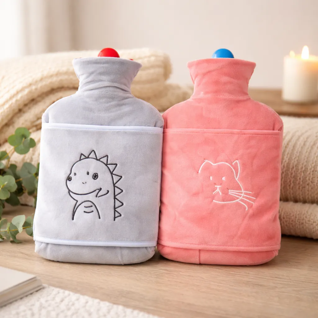 Guatero Bolsa Agua Caliente Funda De Felpa Y Bolsillo 2000ml-2