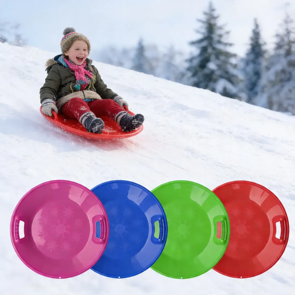 Trineo De Nieve Deslizante Plastico Circular Infantil 63cm-2