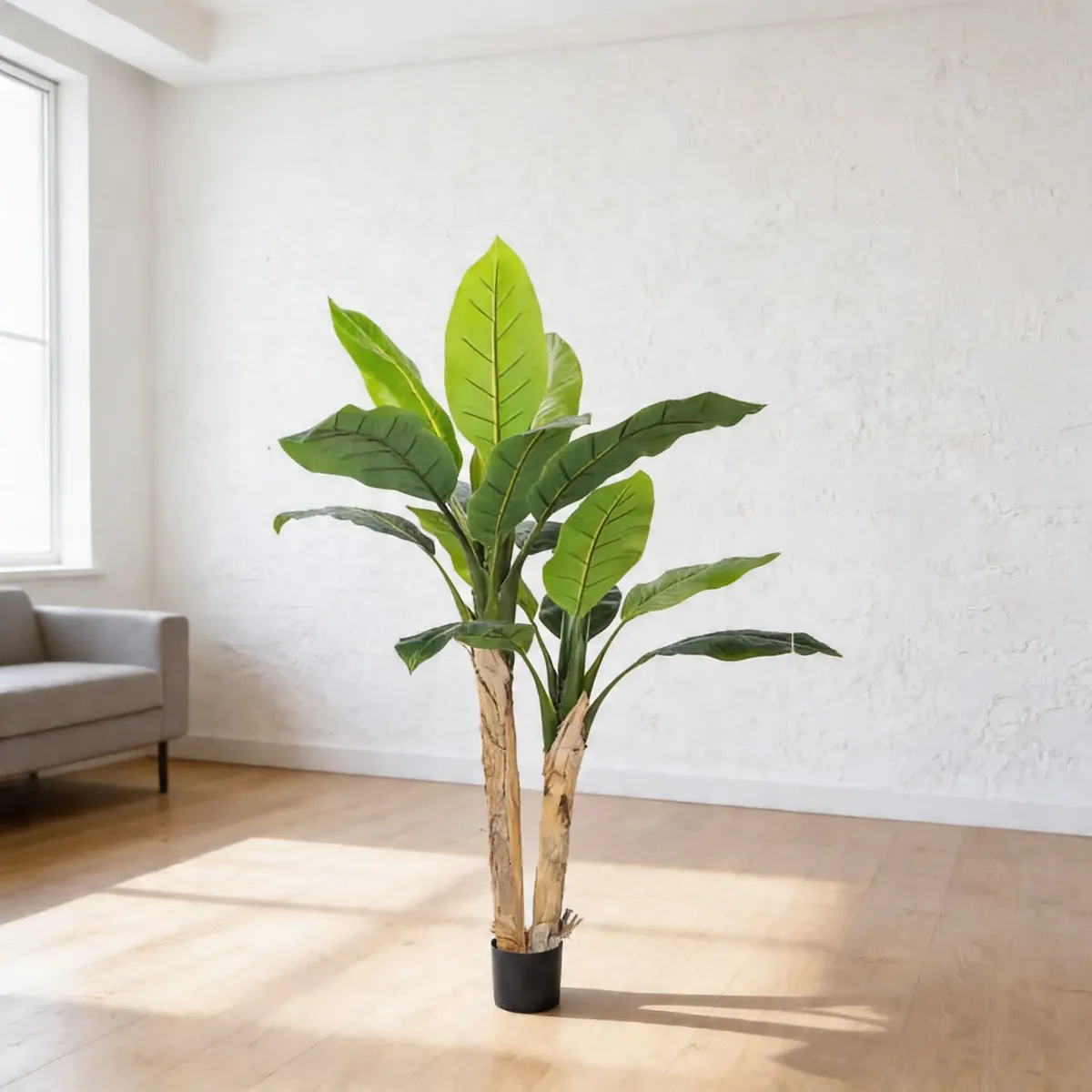 Planta Artificial Palmera Decorativa Doble Tronco 1,50cm-2