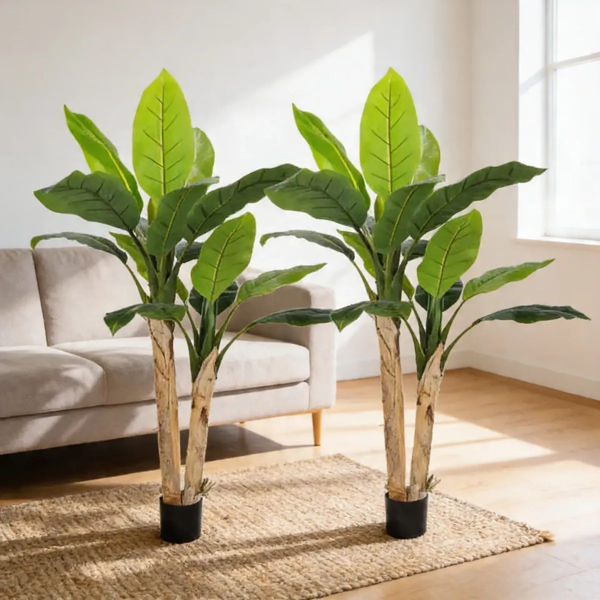 Planta Artificial Palmera Decorativa Doble Tronco 1,50cm-3