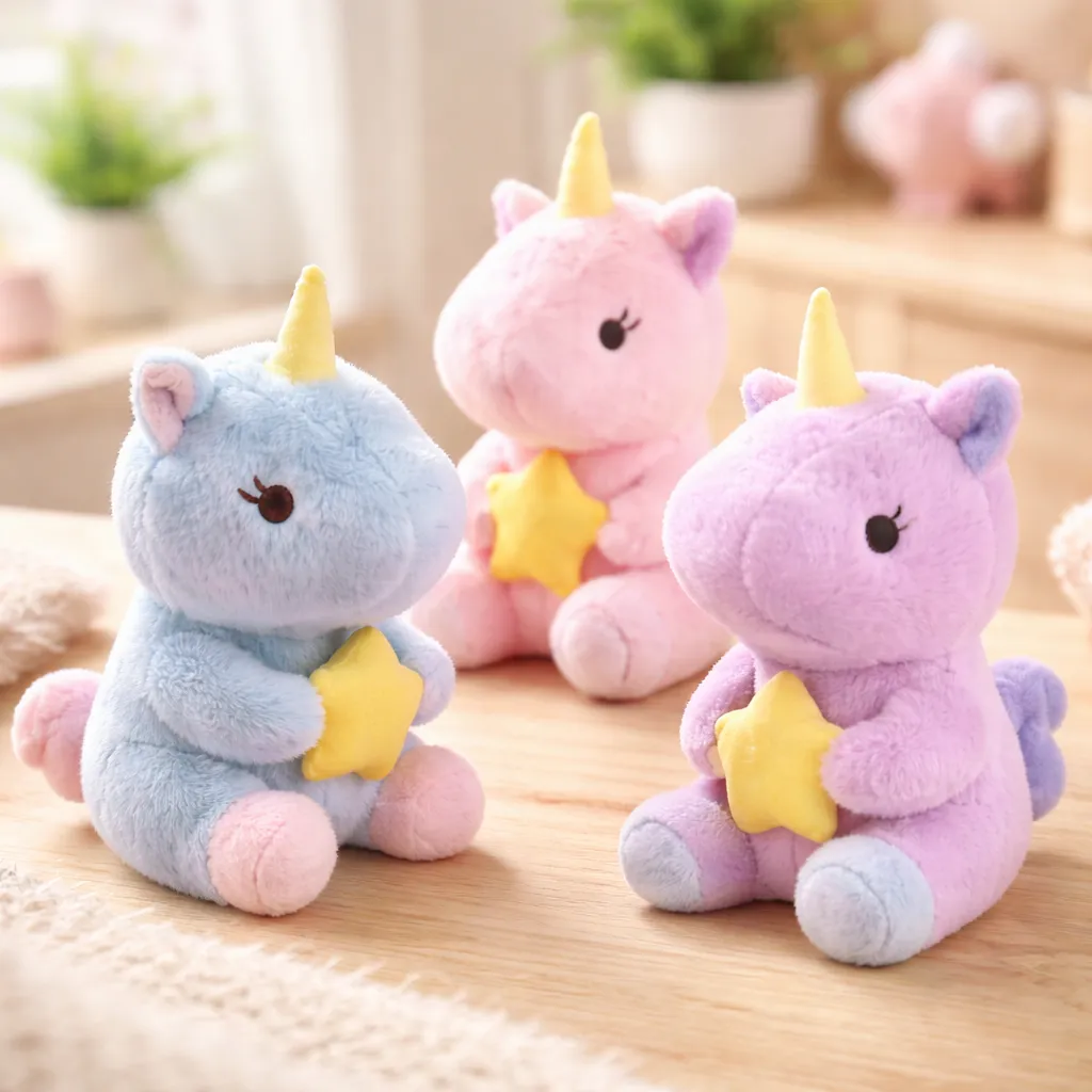 Peluche Unicornio Kawaii 22cm Con Estrella Suave-2