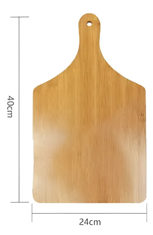 Tabla De Bamb Para Pizza Picar Y Servir Con Mango 40x24cm-4