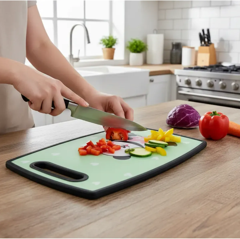 Tabla De Picar Panda Kawaii Antideslizante 37x23cm-2