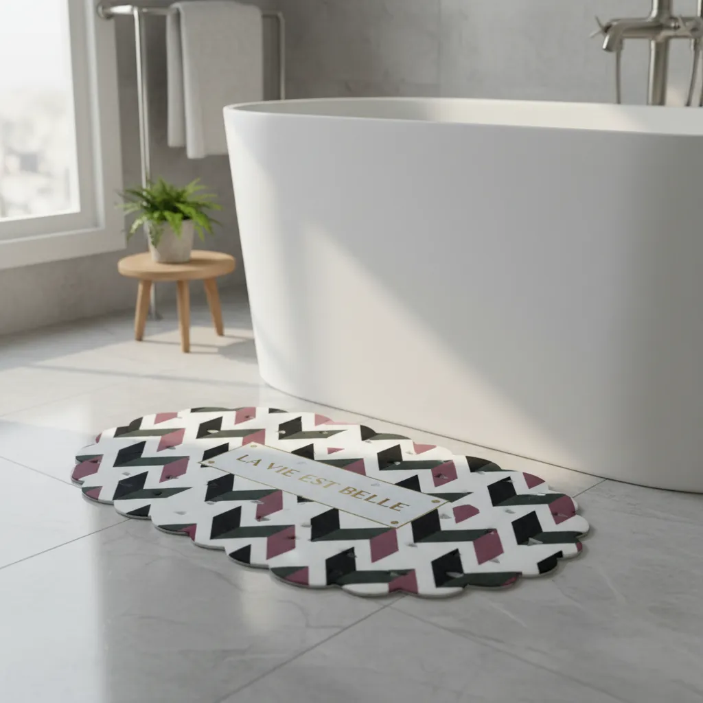 Alfombra Antideslizante Para Ducha 35x65cm Estampada-2