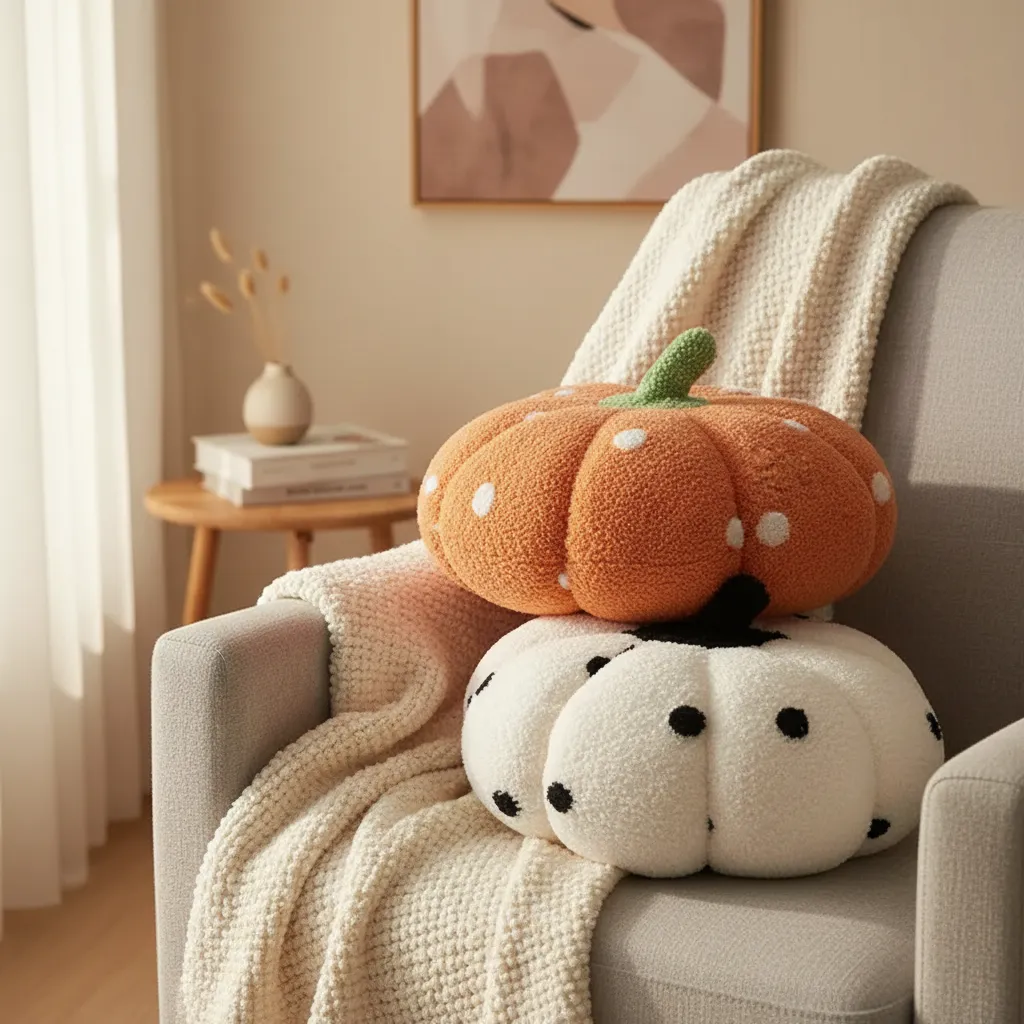 Cojin Decorativo Forma Calabaza 40x40cm Suave Y Colorido-2