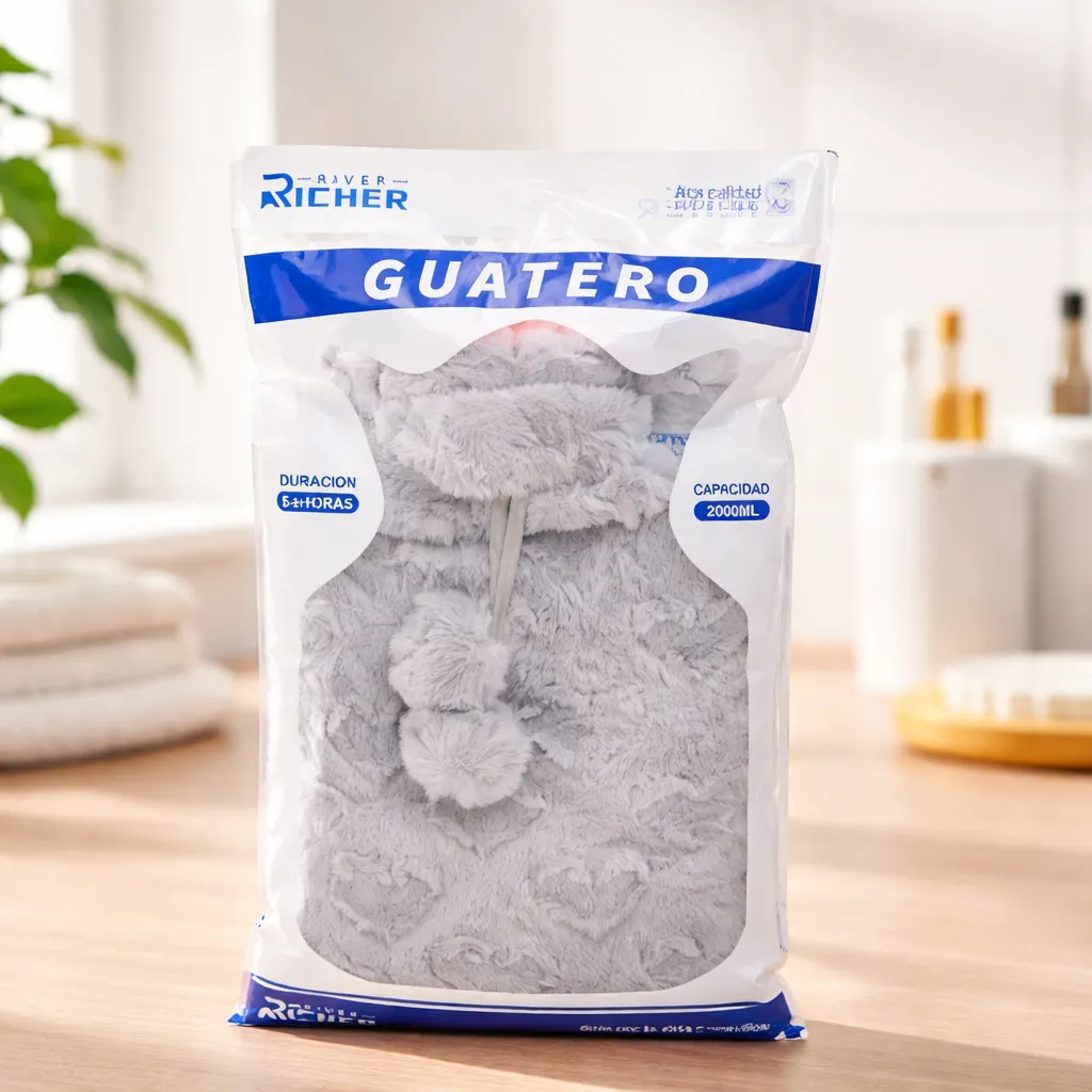 Guatero 2 Litros Con Funda De Peluche Estampado Corazones-2