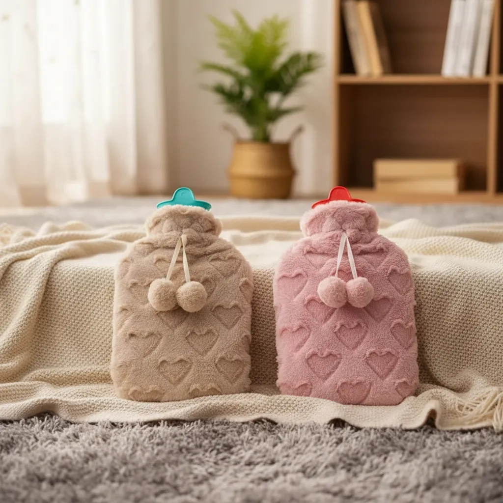 Guatero 2 Litros Con Funda De Peluche Estampado Corazones-3
