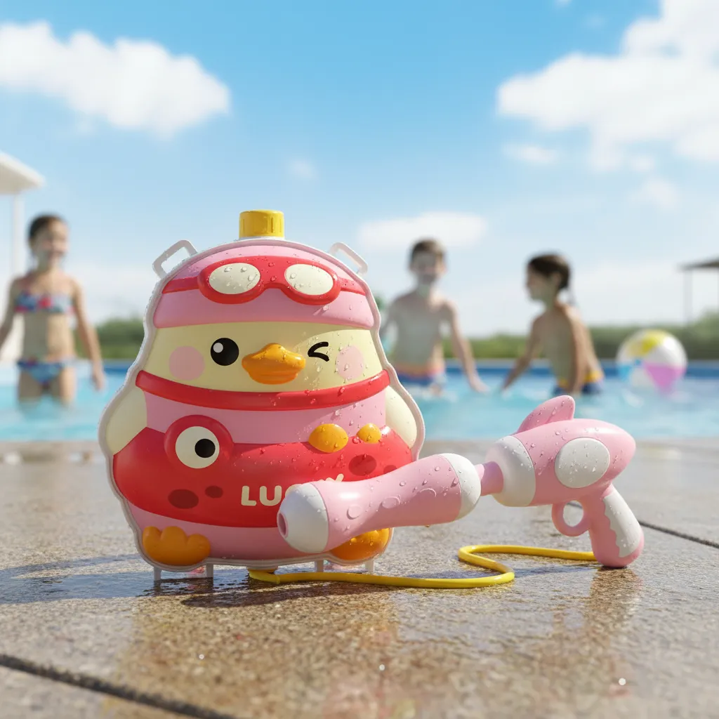 Pistola De Agua Mochila Pato Rosa Para Ni os-2