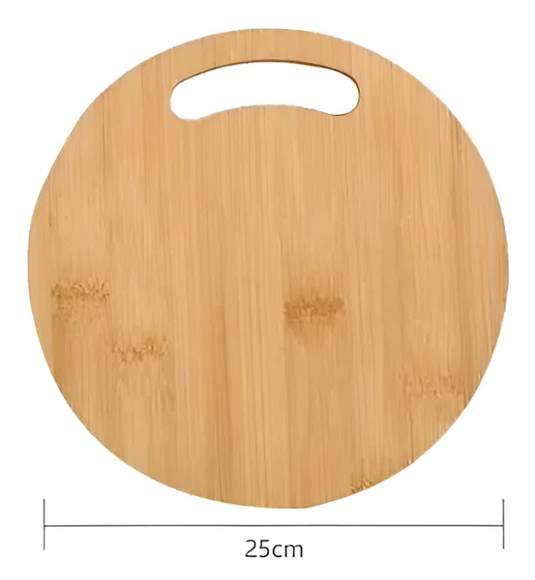 Set X3 Tabla De Picar Redonda De Bamb-2