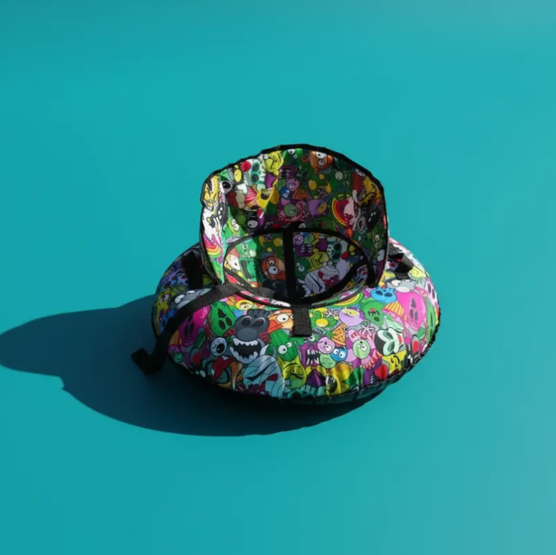 Trineo Inflable Donut Para Nieve 90cm Con Asiento Y Manillas-3