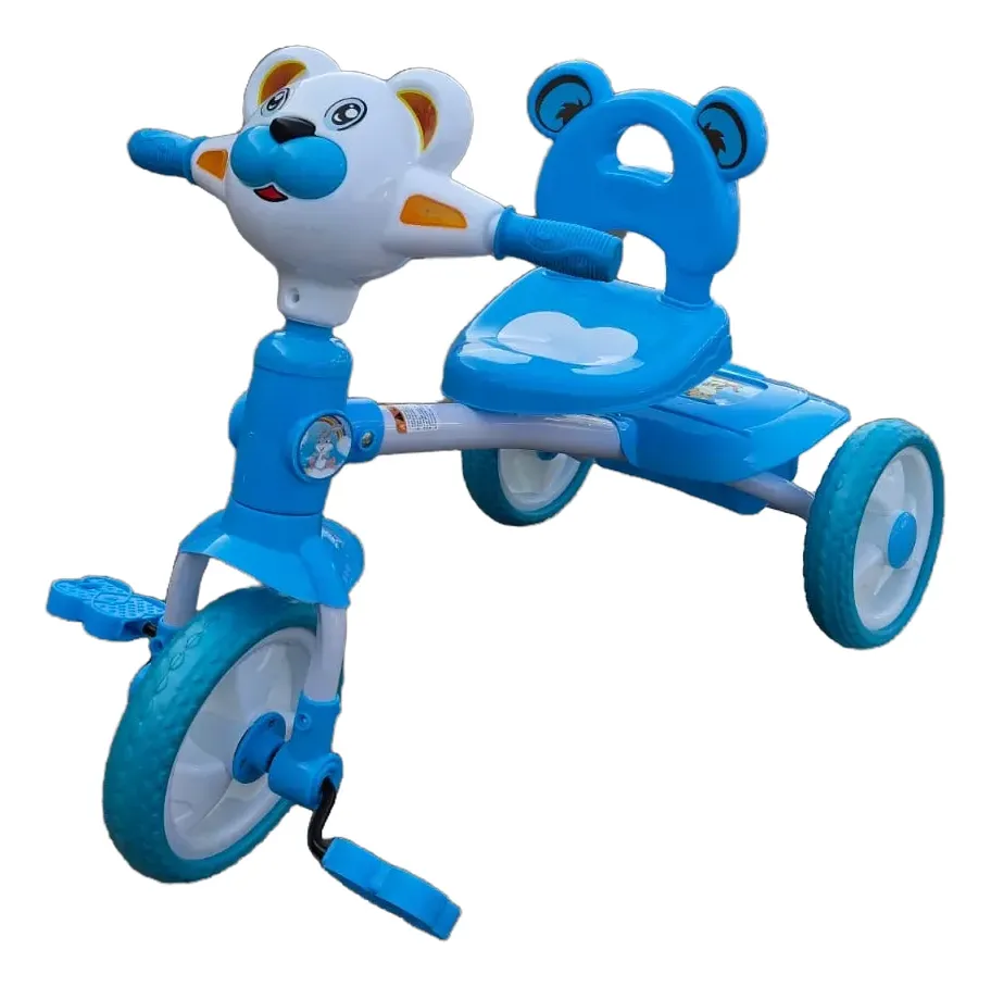 Triciclo Infantil De Colores Estampado Osito Seguro Y Divertido-0