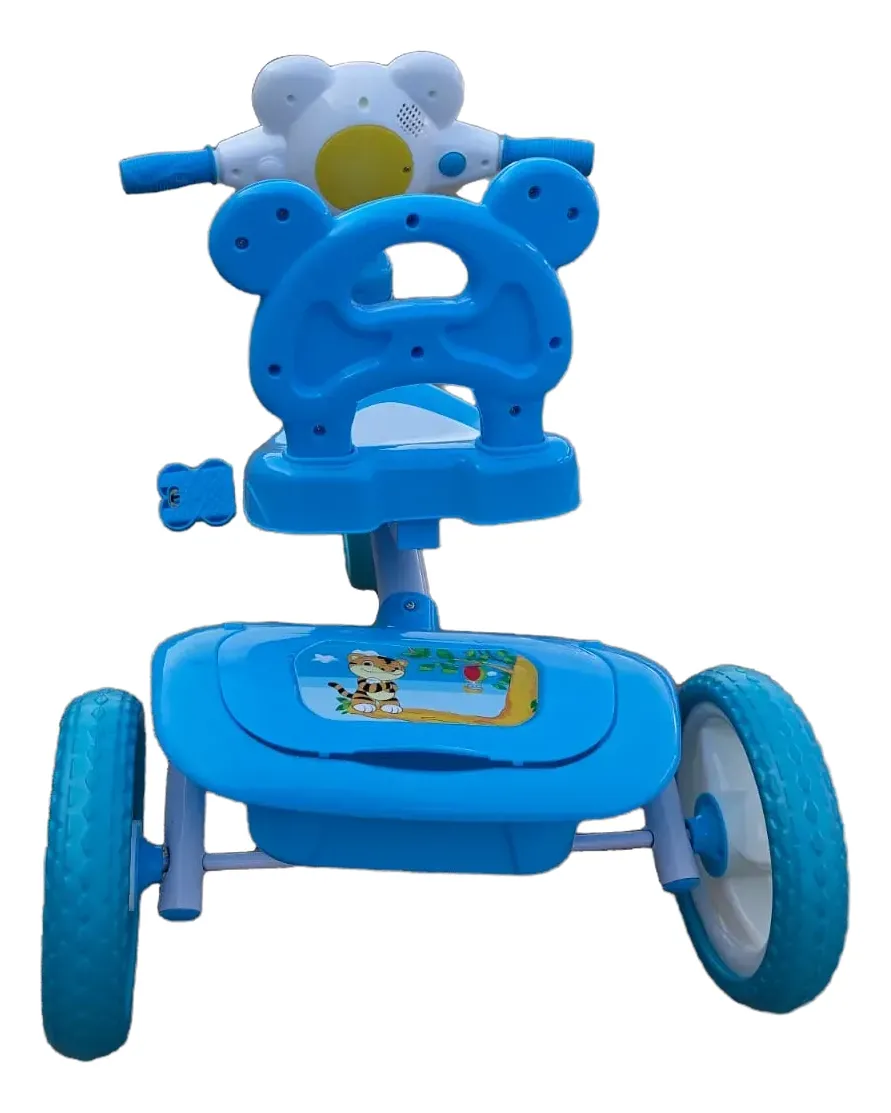 Triciclo Infantil De Colores Estampado Osito Seguro Y Divertido-1