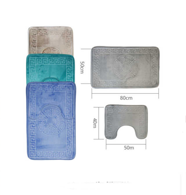 Set 2 Piezas Alfombra Para Ducha Antideslizante 50x80cm-3